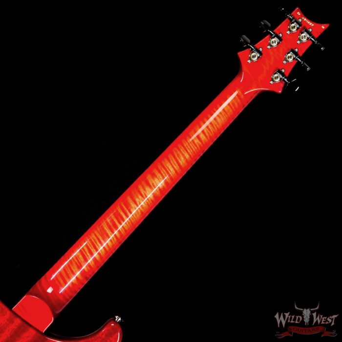 PRS Wood Library 10 Top Custom 24 Floyd Rose Ebony Fingerboard AAA Flame Maple Neck Blood Orange - Image 5