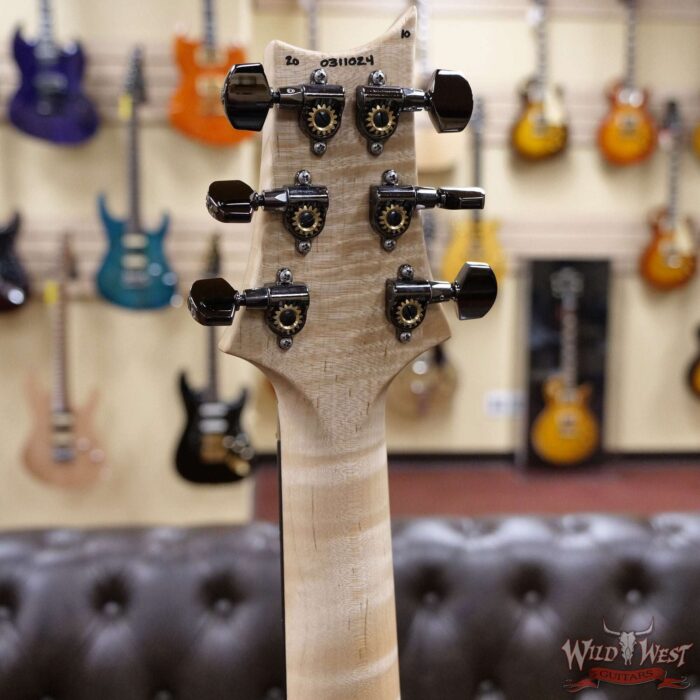 PRS Wood Library 10 Top Custom 24 Floyd Rose Ebony Fingerboard AAA Flame Maple Neck Blue Fade - Image 10