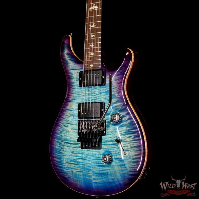Paul Reed Smith PRS Wood Library 10 Top Custom 24 Floyd Rose Brazilian Rosewood Fingerboard Flame Maple Neck Aquableux Purple Burst (US Only / No International Shipping) - Image 2