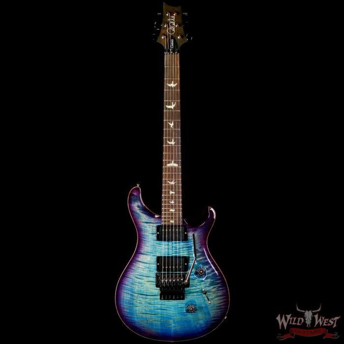 Paul Reed Smith PRS Wood Library 10 Top Custom 24 Floyd Rose Brazilian Rosewood Fingerboard Flame Maple Neck Aquableux Purple Burst (US Only / No International Shipping) - Image 3
