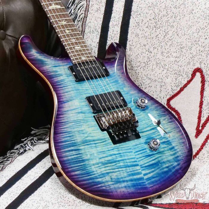 Paul Reed Smith PRS Wood Library 10 Top Custom 24 Floyd Rose Brazilian Rosewood Fingerboard Flame Maple Neck Aquableux Purple Burst (US Only / No International Shipping) - Image 8