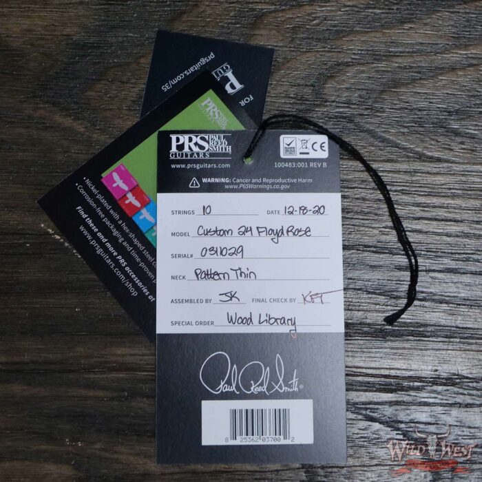 PRS Wood Library 10 Top Custom 24 Floyd Rose Roasted Flame Maple Neck Charcoal Cherry Burst - Image 12