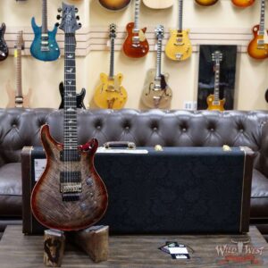 PRS Wood Library 10 Top Custom 24 Floyd Rose Roasted Flame Maple Neck Charcoal Cherry Burst - Image 6