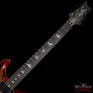 PRS Wood Library 10 Top Custom 24 Floyd Rose Roasted Flame Maple Neck Charcoal Cherry Burst - Image 4
