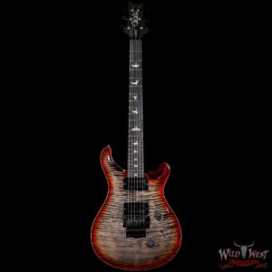 PRS Wood Library 10 Top Custom 24 Floyd Rose Ebony Fingerboard AAA Flame Maple Neck Charcoal Cherry Burst - Image 3