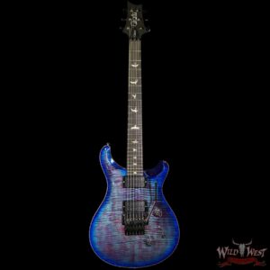 Paul Reed Smith PRS Wood Library 10 Top Custom 24 Floyd Rose Ebony Fingerboard Stained Flame Maple Neck Violet Blue Burst - Image 3