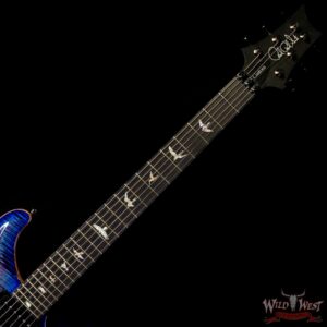Paul Reed Smith PRS Wood Library 10 Top Custom 24 Floyd Rose Ebony Fingerboard Stained Flame Maple Neck Violet Blue Burst - Image 4
