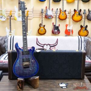 Paul Reed Smith PRS Wood Library 10 Top Custom 24 Floyd Rose Ebony Fingerboard Stained Flame Maple Neck Violet Blue Burst - Image 6