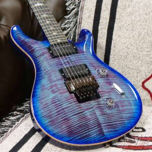 Paul Reed Smith PRS Wood Library 10 Top Custom 24 Floyd Rose Ebony Fingerboard Stained Flame Maple Neck Violet Blue Burst - Image 8