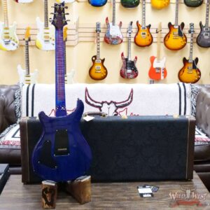 Paul Reed Smith PRS Wood Library 10 Top Custom 24 Floyd Rose Ebony Fingerboard Stained Flame Maple Neck Violet Blue Burst - Image 9