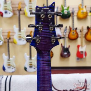 Paul Reed Smith PRS Wood Library 10 Top Custom 24 Floyd Rose Ebony Fingerboard Stained Flame Maple Neck Violet Blue Burst - Image 10