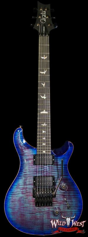 Paul Reed Smith PRS Wood Library 10 Top Custom 24 Floyd Rose Ebony Fingerboard Stained Flame Maple Neck Violet Blue Burst