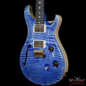 PRS Wood Library 10 Top Custom 24 Semi Hollow Flame Maple Top & Neck Brazilian Rosewood Fretbaord Faded Blue Jean - Image 2