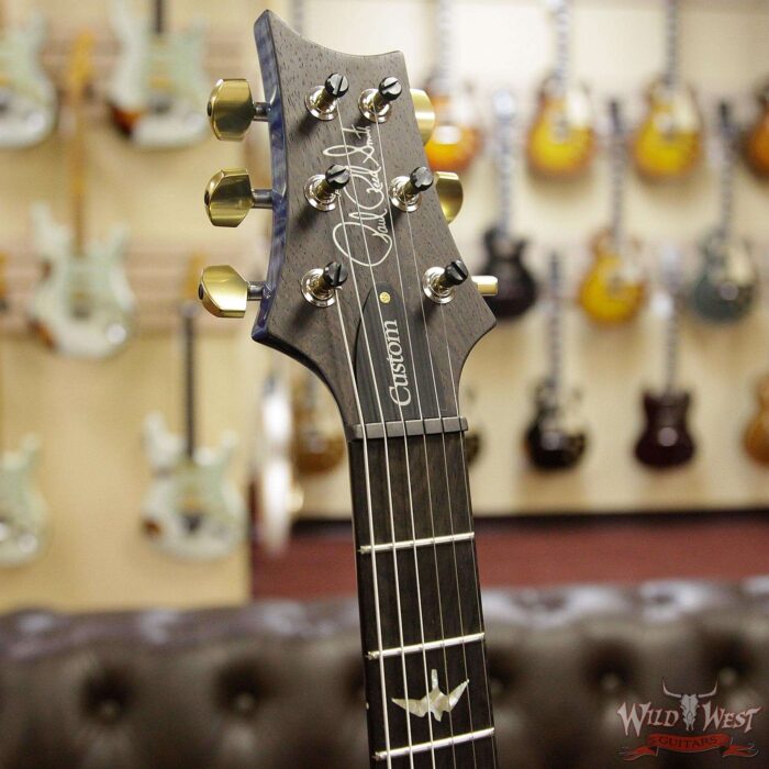 PRS Wood Library 10 Top Custom 24 Semi Hollow Flame Maple Top & Neck Brazilian Rosewood Fretbaord Faded Blue Jean - Image 7
