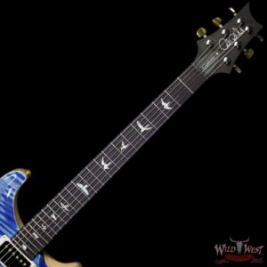 PRS Wood Library 10 Top Custom 24 Semi Hollow Flame Maple Top & Neck Brazilian Rosewood Fretbaord Faded Blue Jean - Image 8