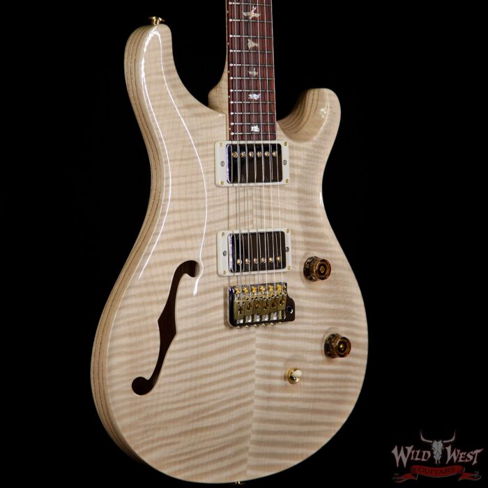 2017 PRS Wood Library 10 Top Custom 24 Semi-Hollow Flame Maple Top & Neck Cocobolo Fretboard Natural - Image 3