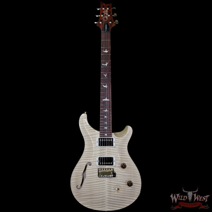 2017 PRS Wood Library 10 Top Custom 24 Semi-Hollow Flame Maple Top & Neck Cocobolo Fretboard Natural - Image 4