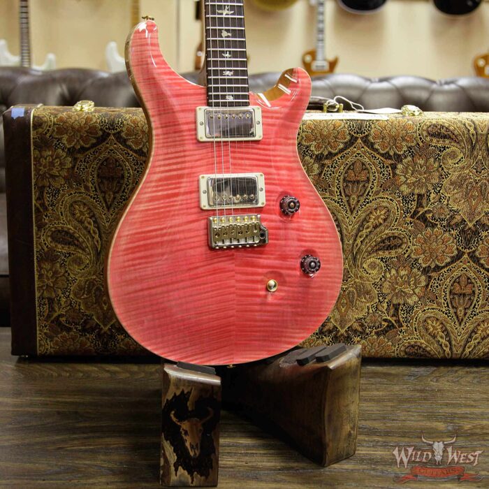 PRS Wood Library 10 Top Custom 24 Flame Maple Top Brazilian Rosewood Fingerboard Bonnie Pink - Image 9
