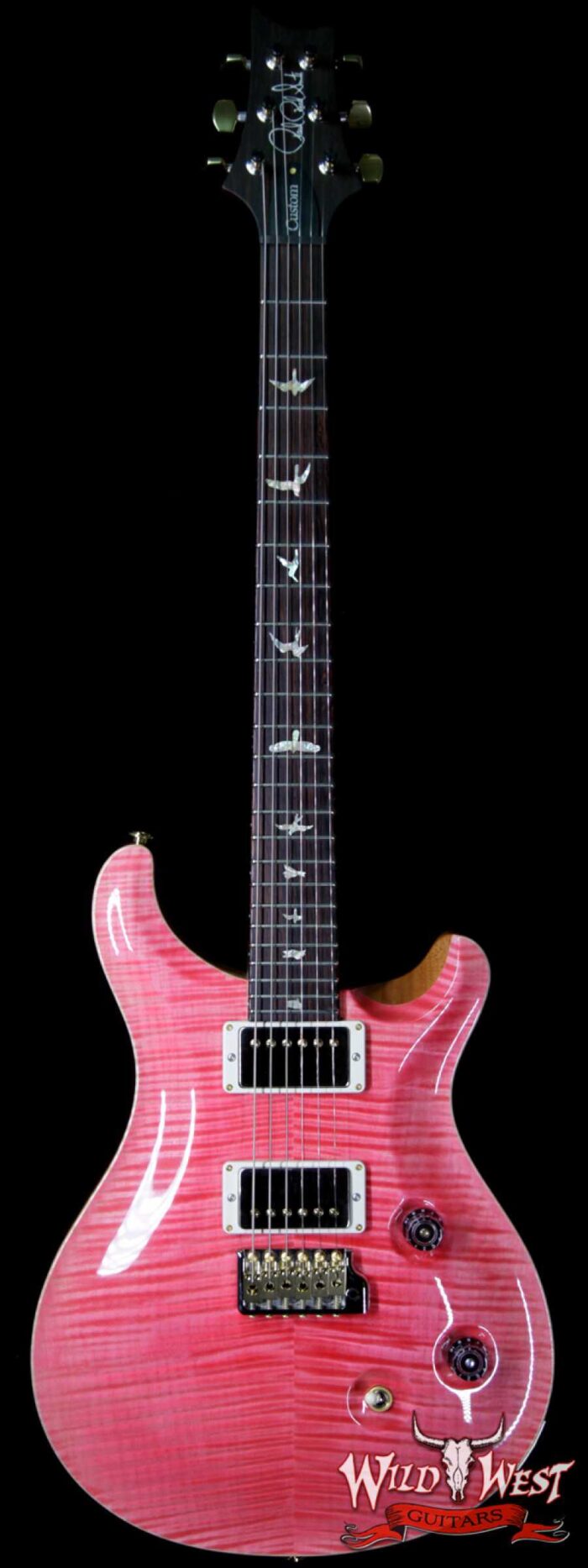 PRS Wood Library 10 Top Custom 24 Flame Maple Top Brazilian Rosewood Fingerboard Bonnie Pink - Image 1