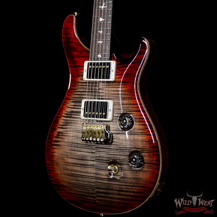 PRS Wood Library 10 Top Custom 24 Flame Maple Top Brazilian Rosewood Board Charcoal Cherry Burst - Image 2