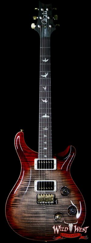 PRS Wood Library 10 Top Custom 24 Flame Maple Top Brazilian Rosewood Board Charcoal Cherry Burst