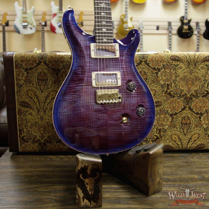PRS Wood Library 10 Top Custom 24 Flame Maple Top Brazilian Rosewood Board Violet Blue Burst - Image 8