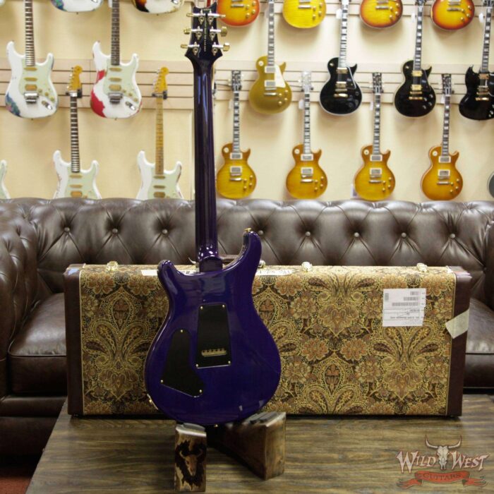 PRS Wood Library 10 Top Custom 24 Flame Maple Top Brazilian Rosewood Board Violet Blue Burst - Image 9