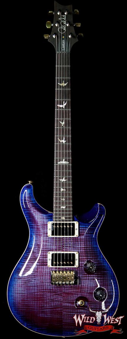 PRS Wood Library 10 Top Custom 24 Flame Maple Top Brazilian Rosewood Board Violet Blue Burst