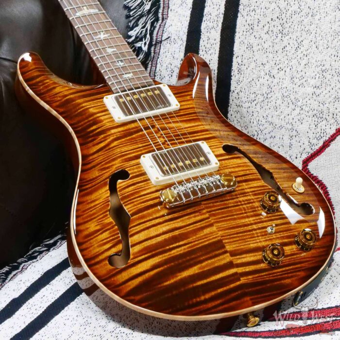 Paul Reed Smith Wood Library 10 Top Hollowbody I Piezo Flame Neck Brazilian Rosewood Board Copperhead - Image 7