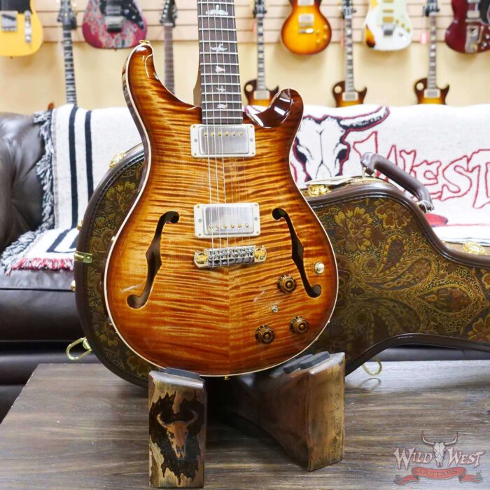 Paul Reed Smith Wood Library 10 Top Hollowbody I Piezo Brazilian Rosewood Stained Flame Maple Neck Copperhead Burst - Image 8