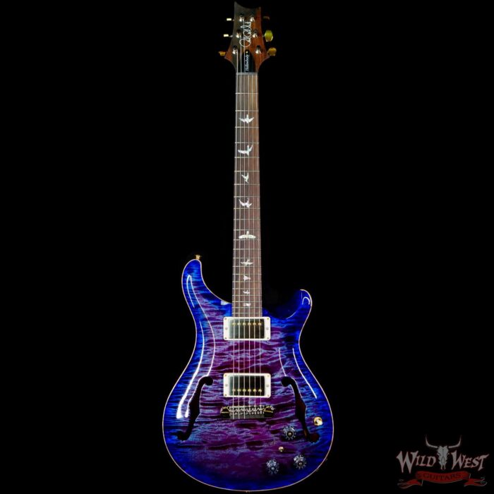 Paul Reed Smith Wood Library 10 Top Hollowbody I Piezo Flame Neck Brazilian Rosewood Board Violet Blue Burst - Image 3
