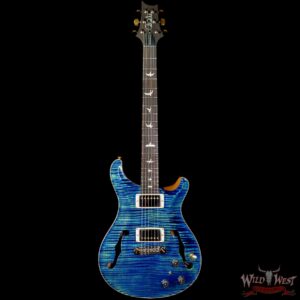 Paul Reed Smith Wood Library 10 Top Hollowbody I Piezo Flame Neck Brazilian Rosewood Board River Blue - Image 3