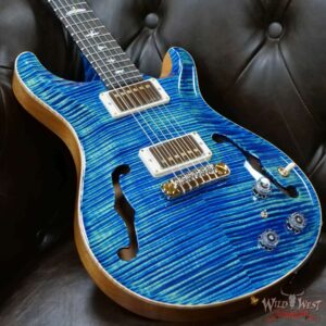 Paul Reed Smith Wood Library 10 Top Hollowbody I Piezo Flame Neck Brazilian Rosewood Board River Blue - Image 8