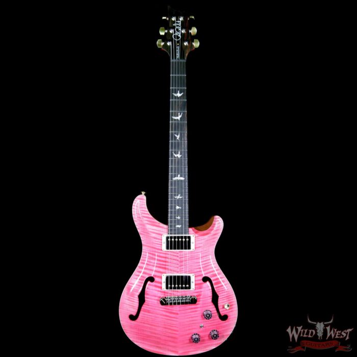 PRS Wood Library 10 Top Hollowbody I Piezo HB1 Flame Maple Top & Neck Brazilian Rosewood Board Bonnie Pink - Image 5