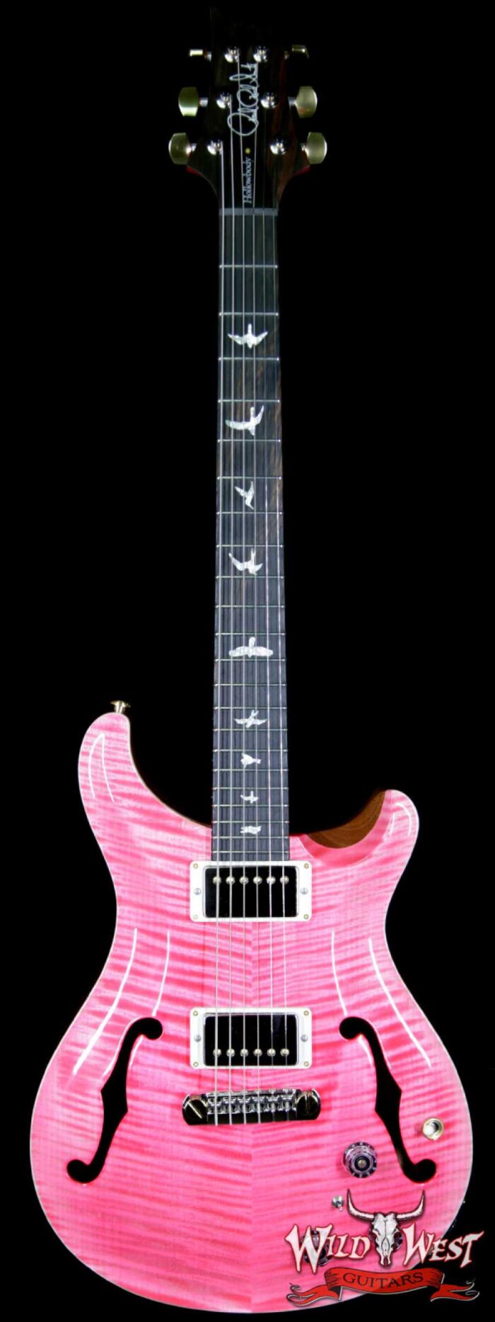 PRS Wood Library 10 Top Hollowbody I Piezo HB1 Flame Maple Top & Neck Brazilian Rosewood Board Bonnie Pink - Image 1