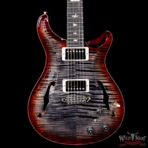 PRS Wood Library Flame 10 Top Hollowbody I Piezo HB1 Brazilian Rosewood Board Charcoal Cherry Burst - Image 3
