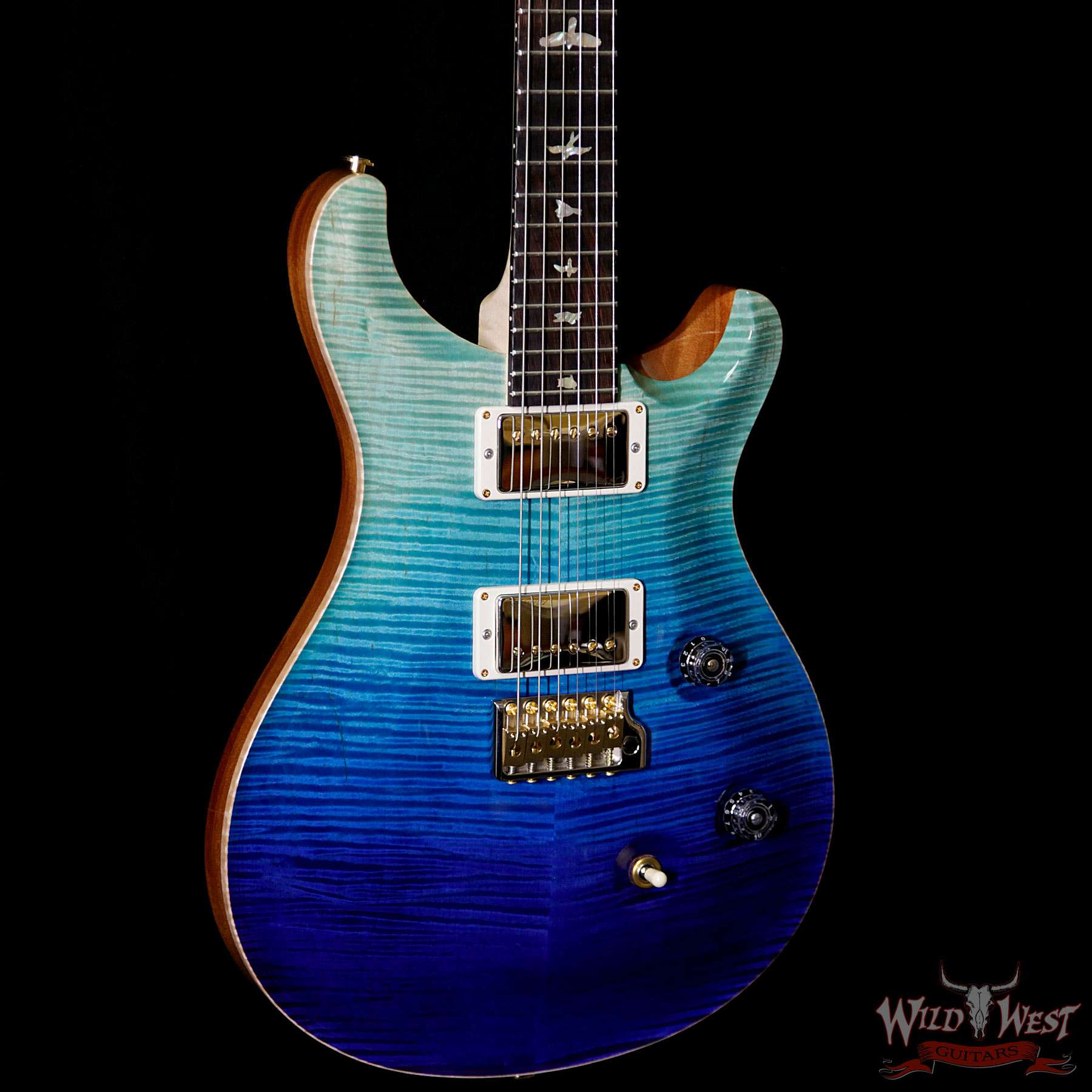 prs-wl-f10-hbi-brz-fadedbluejean-253055-bl__wwg.jpg PRS Wood Library Artist Package Custom 24 Fatback Brazilian Rosewood Fretboard Blue Fade - Image 4