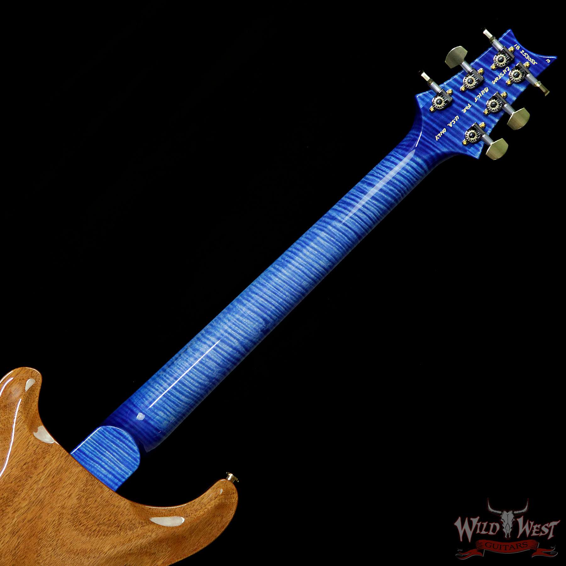 prs-wl-f10-hbi-brz-fadedbluejean-253055-bnb__wwg-1.jpg PRS Wood Library Flame 10 Top Hollowbody HB1 Piezo Brazilian Rosewood Board Faded Blue Jean - Image 7