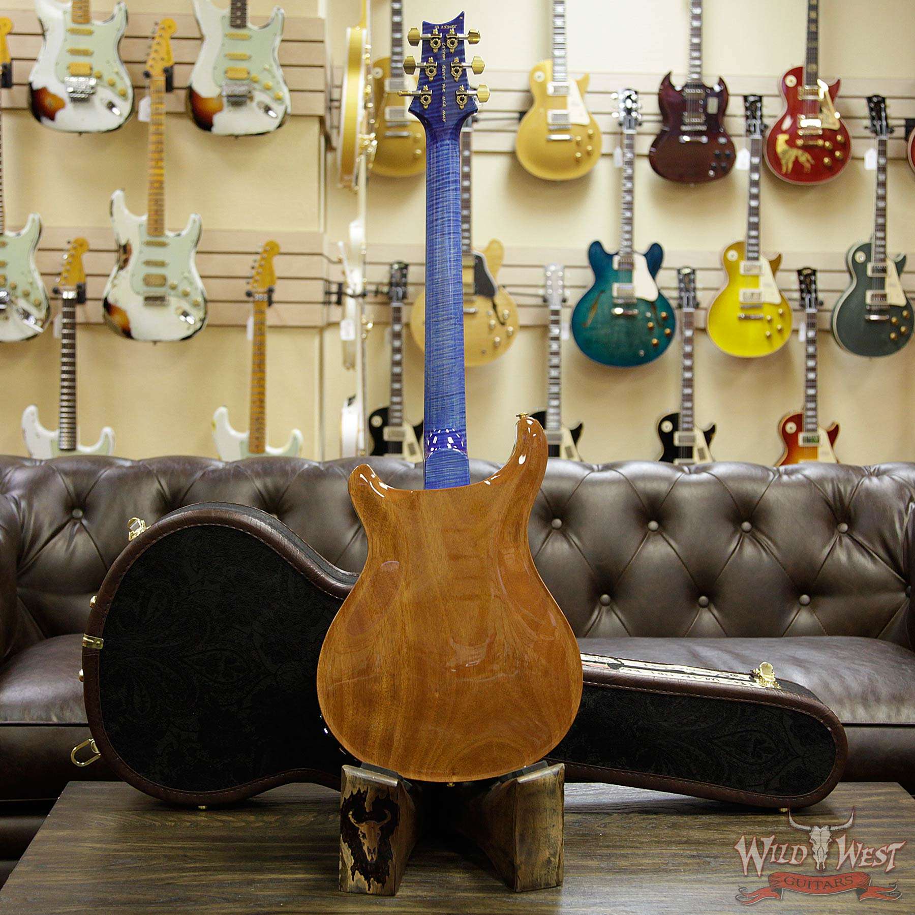 prs-wl-f10-hbi-brz-fadedbluejean-253055-d4__wwg-1.jpg PRS Wood Library Flame 10 Top Hollowbody HB1 Piezo Brazilian Rosewood Board Faded Blue Jean - Image 15