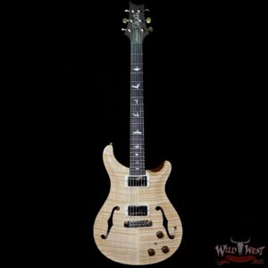PRS Wood Library Flame 10 Top Hollowbody I HB1 Piezo Brazilian Rosewood Board Flame Maple Neck Natural - Image 5