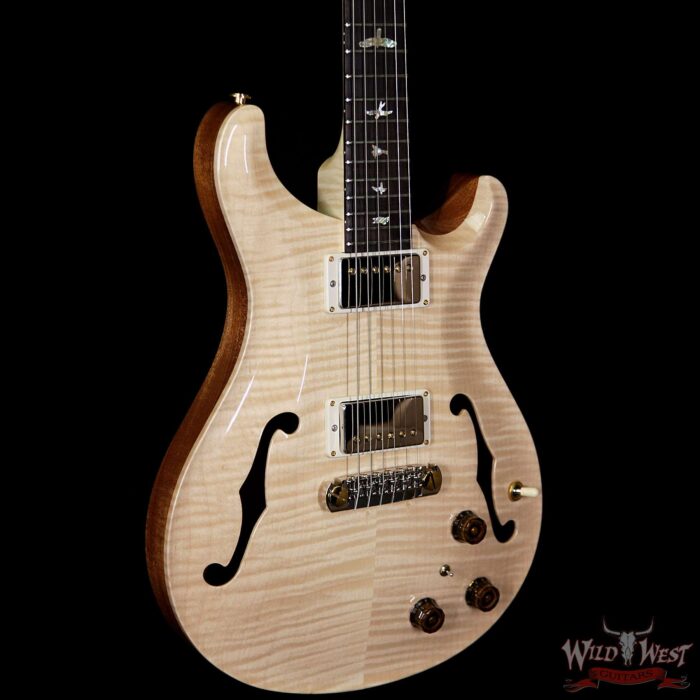 PRS Wood Library Flame 10 Top Hollowbody I Piezo HB1 Brazilian Rosewood Board Flame Maple Neck Natural - Image 4