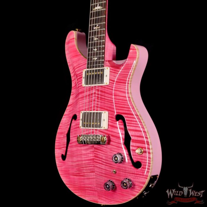 Paul Reed Smith Wood Library 10 Top Hollowbody I Piezo Flame Neck Brazilian Rosewood Board Bonnie Pink - Image 2