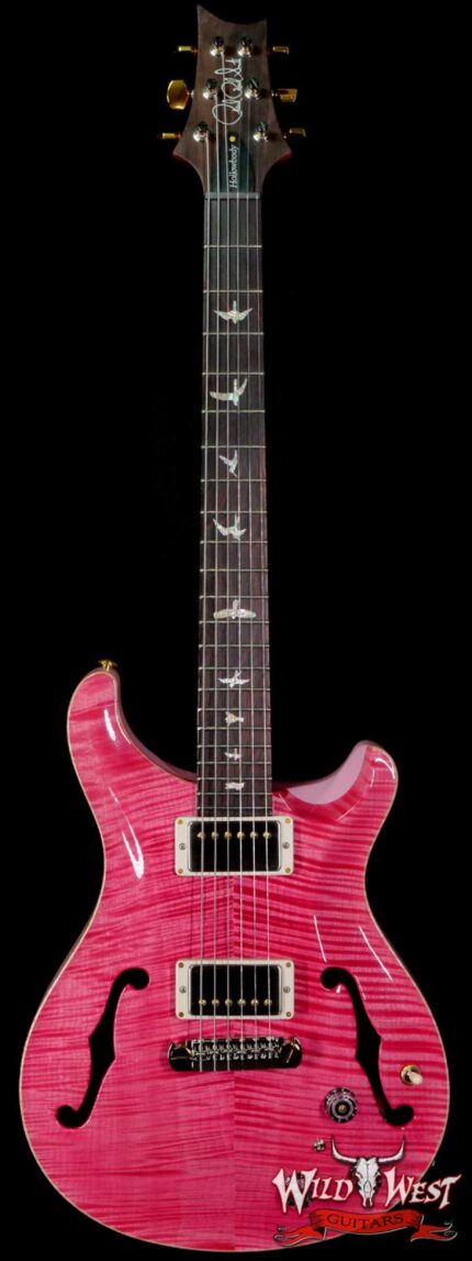 Paul Reed Smith Wood Library 10 Top Hollowbody I Piezo Flame Neck Brazilian Rosewood Board Bonnie Pink
