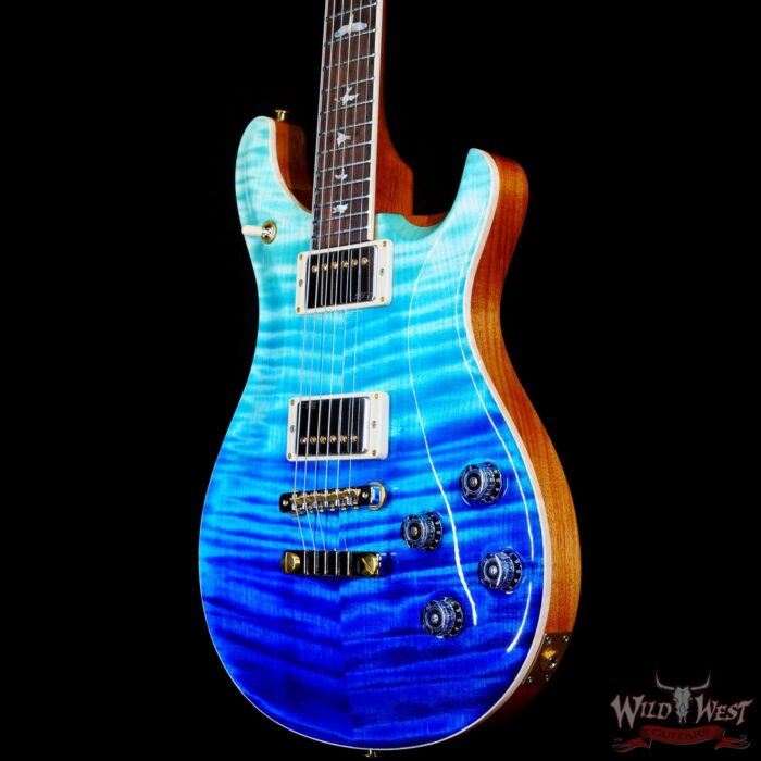 Paul Reed Smith PRS Wood Library 10 Top McCarty 594 Flame Maple Top Brazilian Rosewood Board Blue Fade - Image 2