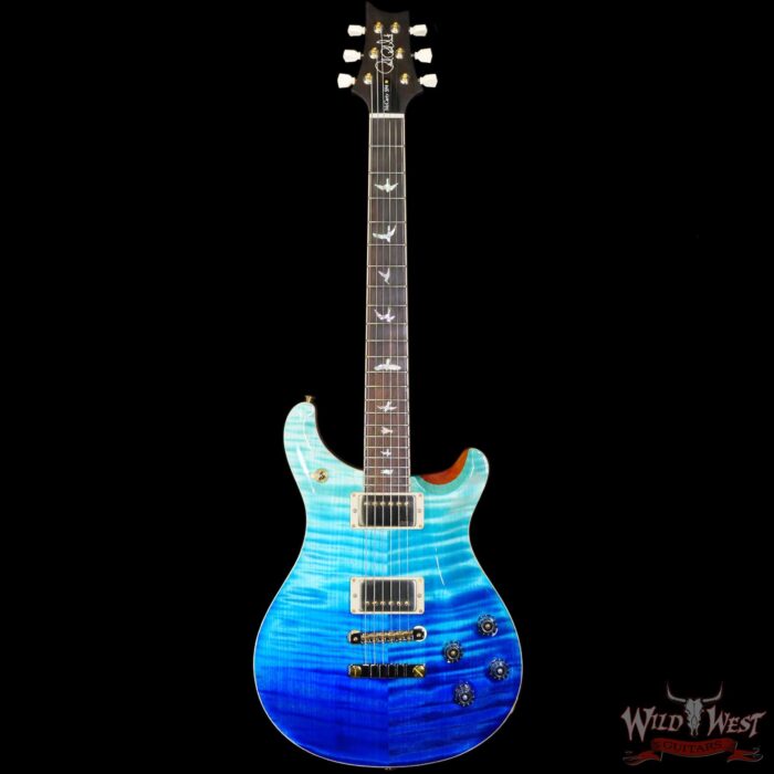 Paul Reed Smith PRS Wood Library 10 Top McCarty 594 Flame Maple Top Brazilian Rosewood Board Blue Fade - Image 3