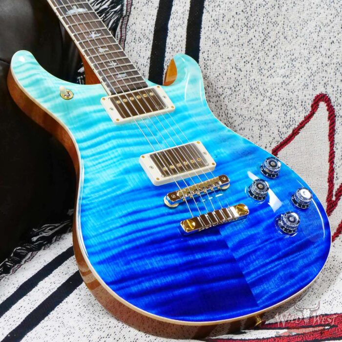 Paul Reed Smith PRS Wood Library 10 Top McCarty 594 Flame Maple Top Brazilian Rosewood Board Blue Fade - Image 8