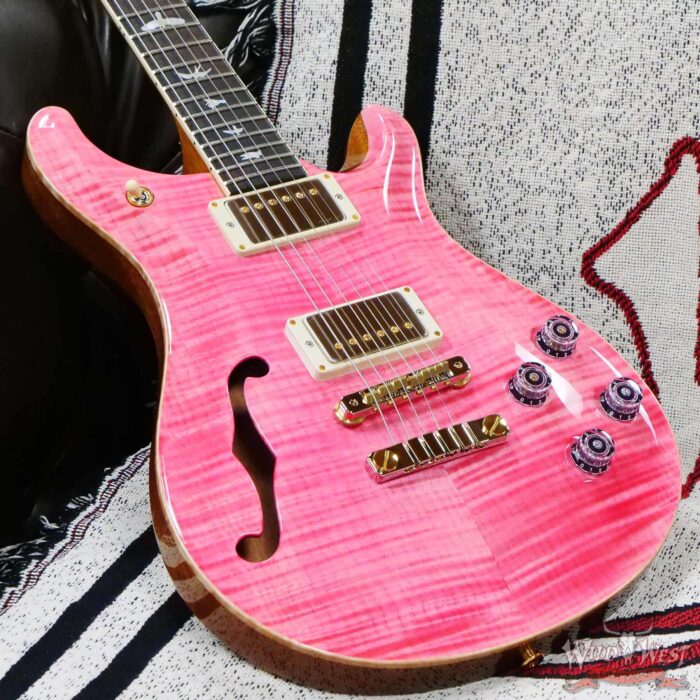 Paul Reed Smith PRS Wood Library Flame 10 Top McCarty 594 Semi-Hollow Brazilian Rosewood Board Bonnie Pink - Image 8