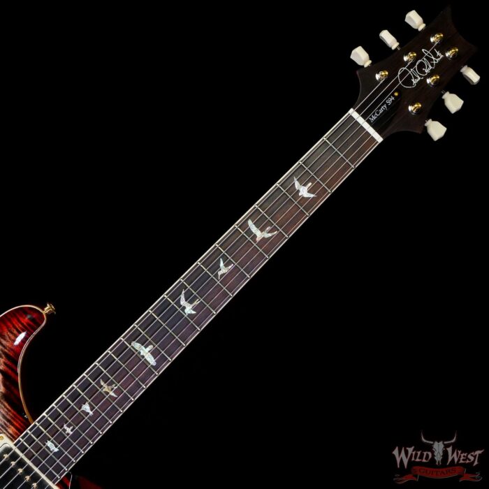 Paul Reed Smith PRS Wood Library 10 Top McCarty 594 Flame Maple Top Brazilian Rosewood Board Charcoal Cherry Burst - Image 4