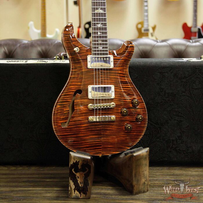 PRS Wood Library Flame 10 Top McCarty 594 Semi-Hollow Cocobolo Fingerboard Orange Tiger - Image 10