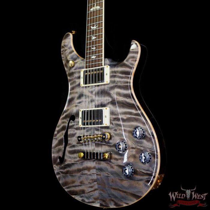 Paul Reed Smith PRS Wood Library 10 Top Quilt Top McCarty 594 Semi-Hollow Brazilian Rosewood Fingerboard Faded Grey Black - Image 2